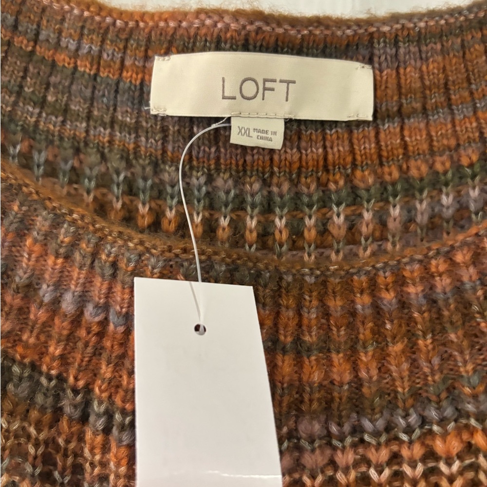🆕 New with Tags Loft Striped Sweater Top - Picture 2 of 6